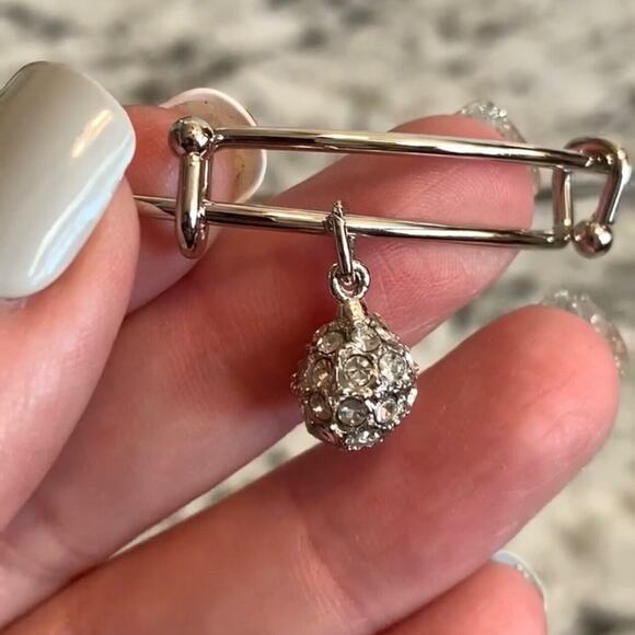 Swarovski Crystal Fireball Bangle Bracelet Silver - Picture 2 of 16